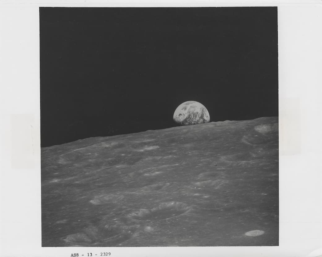 The first-ever photograph of Earthrise captured by William Anders during Apollo 8 (Estimate €12,000 - €18,000)