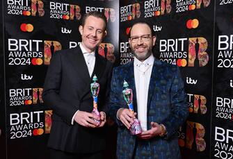 Mandatory Credit: Photo by James Veysey/Shutterstock (14368873a)
Chase & Status - Will Kennard and Saul Milton - Producers of the Year
BRIT Awards 2024, Press Room, The O2 Arena, London, UK - 02 Mar 2024