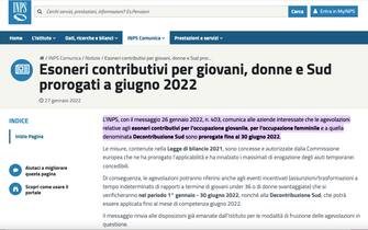 decontribuzione sud indicazioni sito inps