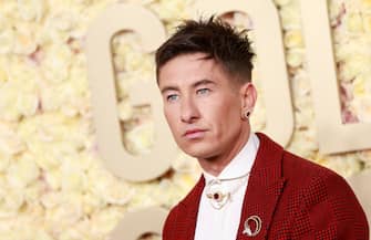 TOPSHOT - Irish actor Barry Keoghan arrives for the 81st annual Golden Globe Awards at The Beverly Hilton hotel in Beverly Hills, California, on January 7, 2024. (Photo by Michael TRAN / AFP) (Photo by MICHAEL TRAN/AFP via Getty Images)