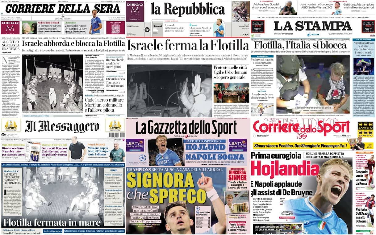 Le prime pagine dei quotidiani di oggi 2 ottobre: la rassegna stampa