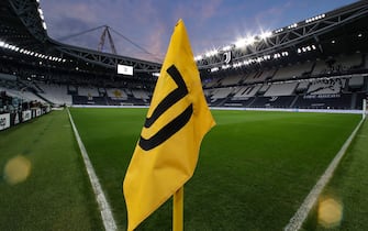 A general view of the stadium showing a Juventus branded corner flag prior to the Serie A match at Allianz Stadium, Turin. Picture date: 16th December 2020. Picture credit should read: Jonathan Moscrop/Sportimage via PA Images