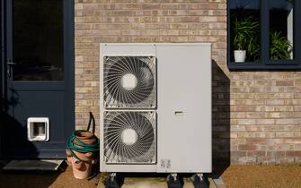 Domestic air source heat pump providing green energy in an environmentally friendly way