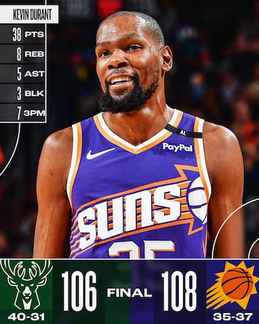 PHOENIX SUNS-MILWAUKEE BUCKS 108-106