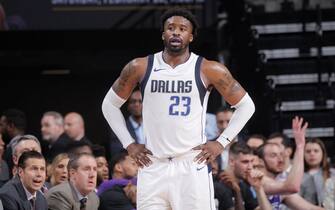 SACRAMENTO, CA - FEBRUARY 3: Wesley Matthews #23 of the Dallas Mavericks looks on during the game against the Sacramento Kings on February 3, 2018 at Golden 1 Center in Sacramento, California. NOTE TO USER: User expressly acknowledges and agrees that, by downloading and or using this photograph, User is consenting to the terms and conditions of the Getty Images Agreement. Mandatory Copyright Notice: Copyright 2018 NBAE (Photo by Rocky Widner/NBAE via Getty Images)