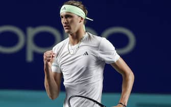(240228) -- ACAPULCO, Feb. 28, 2024 (Xinhua) -- Alexander Zverev of Germany reacts during the men's singles first round match between Daniel Altmaier and Alexander Zverev of Germany at the 2024 ATP Mexican Open tennis tournament in Acapulco, Mexico, Feb. 27, 2024. (Photo by Francisco Canedo/Xinhua) - Francisco Canedo -//CHINENOUVELLE_XxjpbeE007246_20240228_PEPFN0A001/Credit:CHINE NOUVELLE/SIPA/2402280937