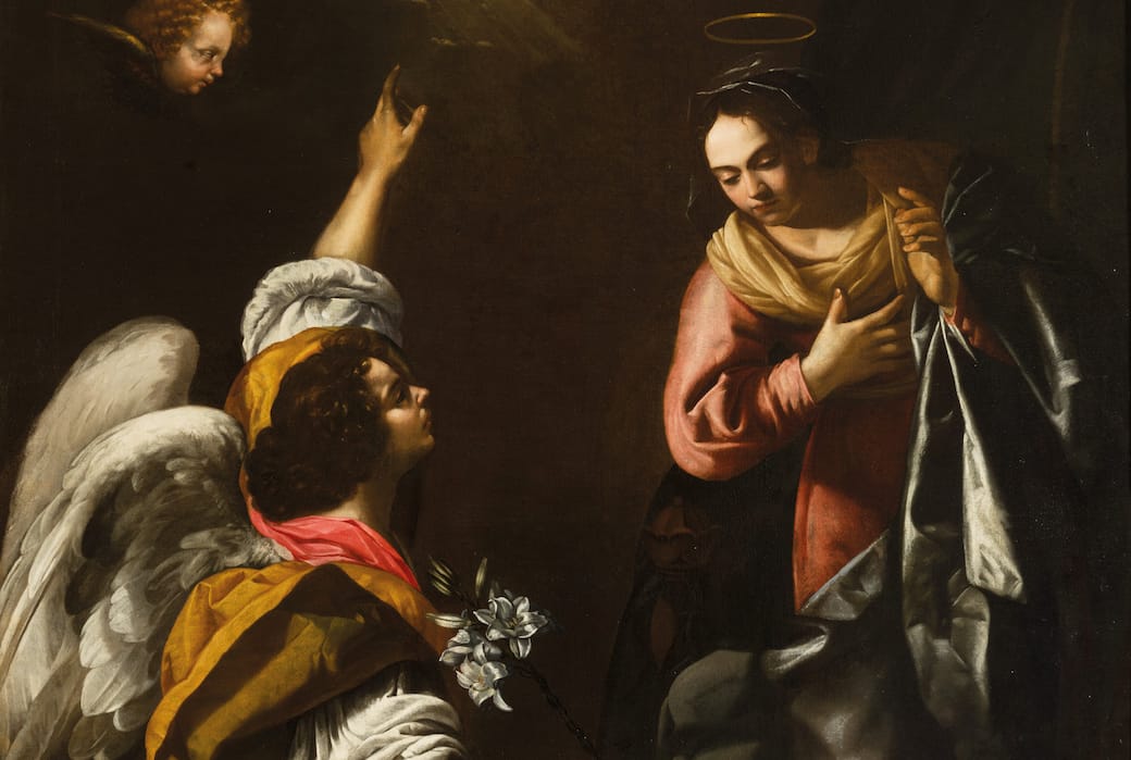 Artemisia Gentileschi (Roma 1593 - Napoli post 31 gennaio 1654), Annunciazione, Olio su tela, cm 257 x 179, Napoli, Museo e Real Bosco di Capodimonte
