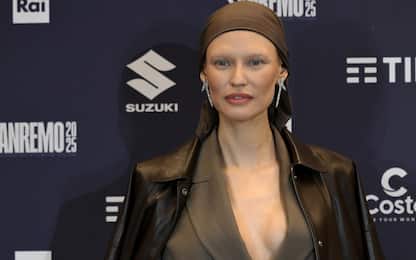 Co-host and Italian model Bianca Balti pose during a photocall on the occasion of the 75th Sanremo Italian Song Festival, in Sanremo, Italy, 12 February 2025. The music festival will run from 11 to 15 February 2025. ANSA/ETTORE FERRARI