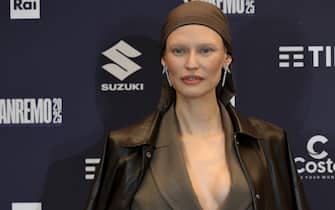 Co-host and Italian model Bianca Balti pose during a photocall on the occasion of the 75th Sanremo Italian Song Festival, in Sanremo, Italy, 12 February 2025. The music festival will run from 11 to 15 February 2025. ANSA/ETTORE FERRARI
