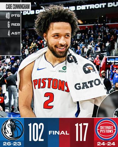 DETROIT PISTONS-DALLAS MAVERICKS 117-102