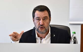 Il ministro Matteo Salvini ha partecipato a un convegno del Tar della Liguria. Genova, 11 ottobre 2024. ANSA/LUCA ZENNARO