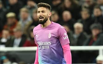 Olivier Giroud (9) of AC Milan during the UEFA Champions League, Group F football match between Newcastle United and AC Milan on 13 December 2023 at St. James's Park in Newcastle, England