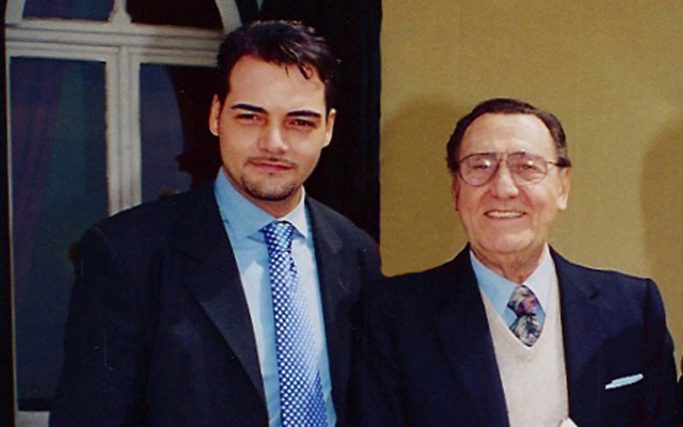 Igor Righetti in compagnia del cugino Alberto Sordi in una foto degli anni '90 Igor Righetti Alberto Sordi