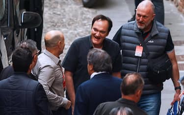 American film director, Quentin Tarantino, arrives at the Grande Theatre in Brescia, Italy, 06 April 2023. Tomorrow he will present his book  Cinema speculation  in Milan.
ANSA/FILIPPO VENEZIA