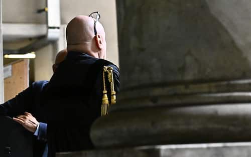 Nuova udienza del processo per il crollo di ponte Morandi, il 14 agosto 2018, al palazzo di Giustizia, Genova, 09 0ttobre 2023. ANSA/LUCA ZENNARO