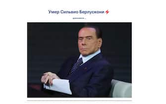 La notizia della morte di Silvio Berlusconi, legato da un rapporto di amicizia con il presidente Vladimir Putin, è stata data immediatamente come breaking news da tutte le agenzie e i canali televisivi russi, 12 giugno 2023.
ANSA/ WEB
+++ NO SALES, EDITORIAL USE ONLY +++
