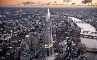 LONDON, ENGLAND - JUNE 28:  An aerial view of the Shard on June 28, 2012 in London, England. Standing at 309.6 metres high the Shard is the tallest buliding in Europe and was designed by architect Renzo Piano.  (Photo by Greg Fonne/Getty Images)