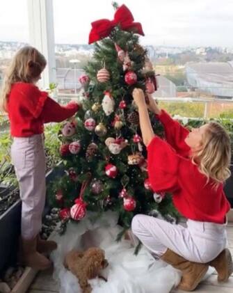 Alessia Marcuzzi
has posted a photo on Instagram with the following remarks: 
Verificato
Ieri io e Mia abbiamo fatto lâ  albero di Natale un poâ   in anticipo e abbiamo deciso di vestirci uguali per lâ  occasione!
Da quando sono piccoli Tommy e Mia fanno lâ  albero e il presepe con me (Tommy ormai vive allâ  estero...non vediamo lâ  ora di vederlo), ed eâ   un momento che ci piace da pazzi.
Ogni anno lo decoriamo con le cose vecchie che abbiamo in casa e poi aggiungiamo una cosa nuova. Brownie si eâ   reso molto utile??
#christmasdecorations
Instagram 29/11/2020
This is a private photo posted on social networks and supplied by this Agency. This Agency does not claim any ownership including but not limited to copyright or license in the attached material. Fees charged by this Agency are for Agency's services only, and do not, nor are they intended to, convey to the user any ownership of copyright or license in the material. By publishing this material you expressly agree to indemnify and to hold this Agency and its directors, shareholders and employees harmless from any loss, claims, damages, demands, expenses (including legal fees), or any causes of action or allegation against this Agency arising out of or connected in any way with publication of the material. (Instagram - 2020-11-29, private/IPASocialIT / IPA / IPA) p.s. la foto e' utilizzabile nel rispetto del contesto in cui e' stata scattata, e senza intento diffamatorio del decoro delle persone rappresentate