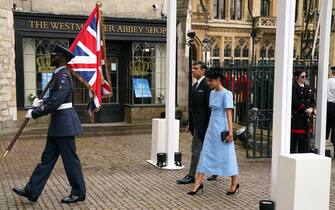Prime minister Rishi Sunak and his wife Akshata Murthy arriving at Westminster Abbey, central London, ahead of the coronation ceremony of King Charles III and Queen Camilla. Picture date: Saturday May 6, 2023.