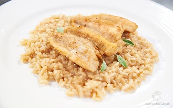 Risotto al Branzi con pesce persico