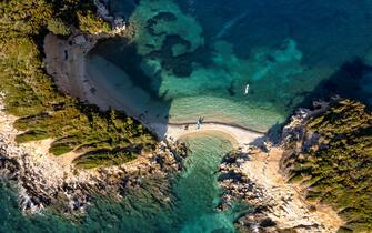 Best beaches in Albania and Europe. Ksamil Island on the Albanian Riviera. Drone photos of the best beaches in the world.