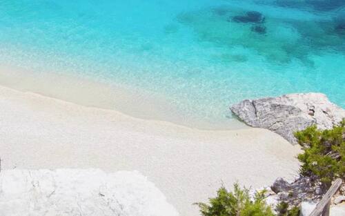 Una veduta di Cala Goloritzè, inserita tra la più bella al mondo nel The World's 50 Best Beaches, 29 aprile 2025. ANSA