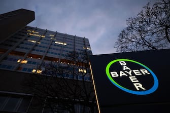 A sign at the Bayer AG pharmaceutical campus in Berlin, Germany, on Monday, Feb. 27, 2023. Bayer AG sees lower profit this year as it contends with falling prices for agriculture products in its crop science division, although the pharma division will probably see another year of about 1% sales growth and the consumer health unit could see sales rise by about 5%, it said. Photographer: Krisztian Bocsi/Bloomberg via Getty Images