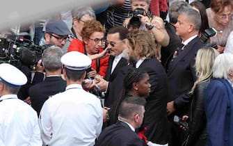 CANNES, FRANCE - MAY 16: Johnny Depp attends the "Jeanne du Barry" Screening & opening ceremony red carpet at the 76th annual Cannes film festival at Palais des Festivals on May 16, 2023 in Cannes, France. (Photo by Mike Coppola/Getty Images)
