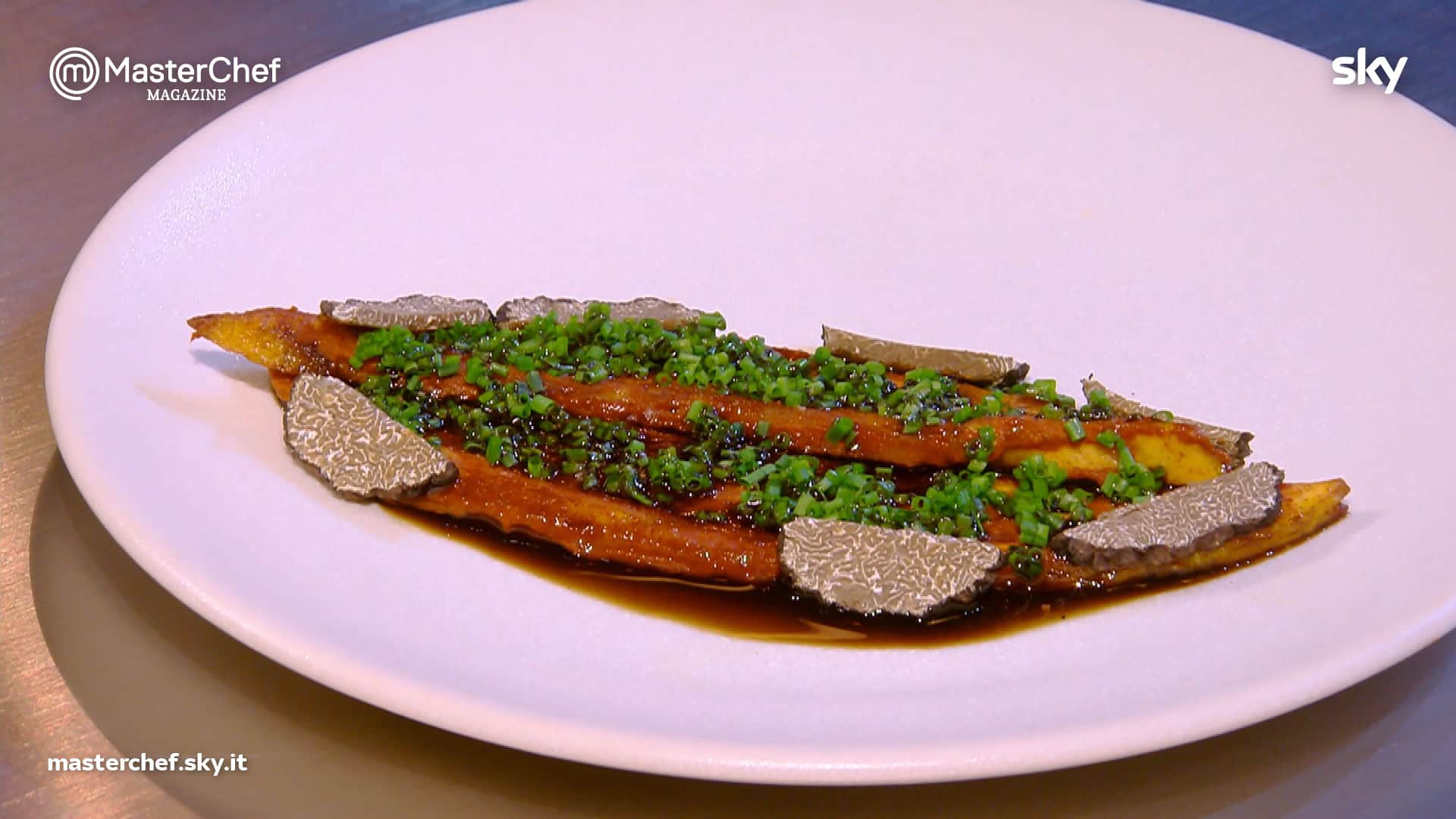 Platano caramellato allo zenzero e alga kombu di Chef Jeremy Chan