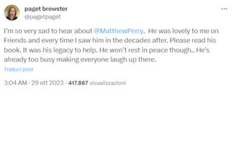 Il post di Paget Brewster