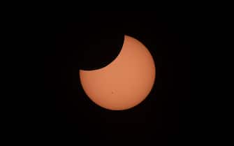 October 14, 2023 Malinalco , Mexico : Aspects of the annular eclipse photographed from the State of Mexico where the sun was covered up to 75% by the moon. (Photo by Arturo Hernández / Eyepix Group) (Photo credit should read Arturo Hernandez / Eyepix Group/Future Publishing via Getty Images)
