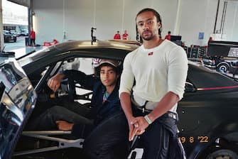 Archie Madekwe (left) and Jann Mardenborough meeting for the first time at Silverstone. Photo by: Darren Cox/Courtesy of Jann Mardenborough