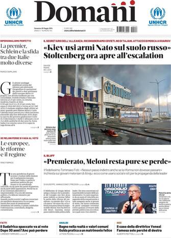 Prima pagina di Domani