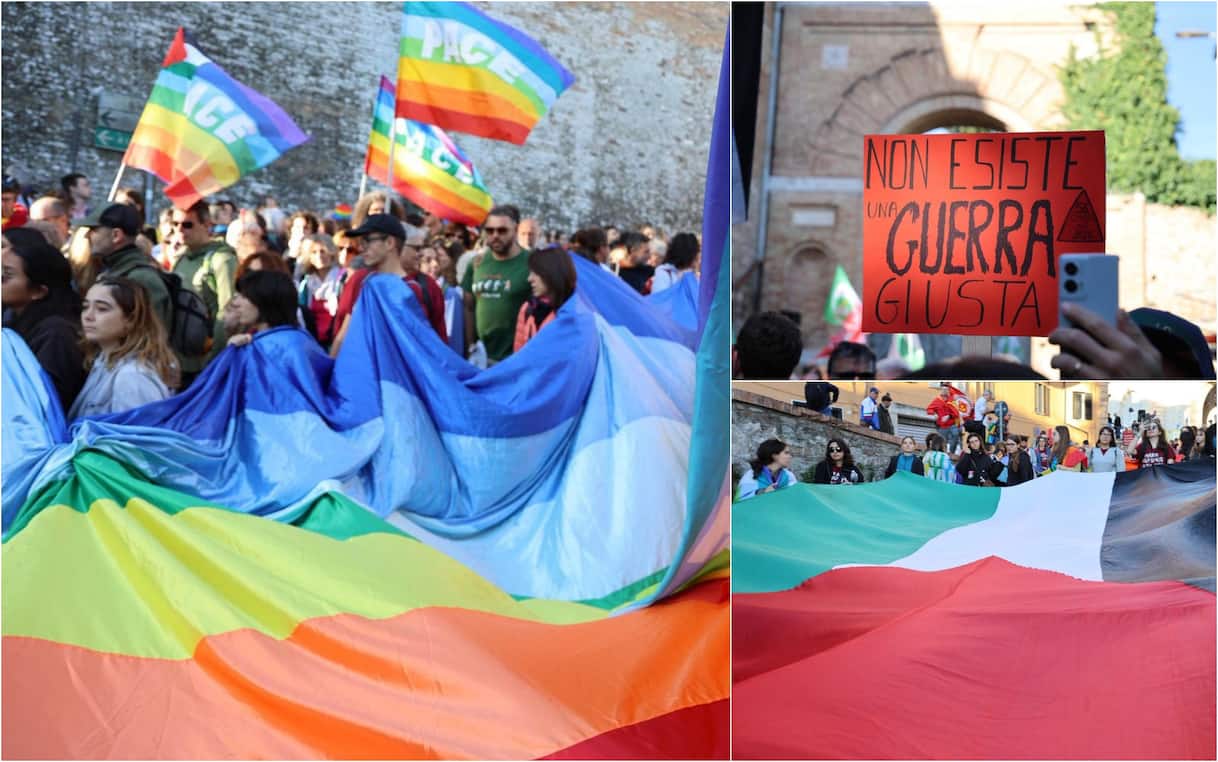 Marcia per la pace Perugia Assisi, presenti decine di migliaia di persone. FOTO