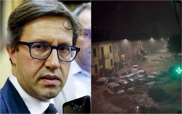 dario nardella e foto dell'alluvione in toscana