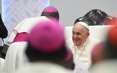 Pope Francis meets the Bishops at CENCO conference episcopale nationale du Congo during the Apostolic Journey of His Holinass  to the Democratic Republic of Congo in Kinshasa, 03 February  2023.
ANSA/CIRO FUSCO