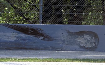 IMOLA, ITALY - MAY 01: The wall at Tamburello that Ayrton Senna hit during the race during the San Marino GP at Imola on May 01, 1994 in Imola, Italy. (Photo by Ercole Colombo / Studio Colombo)