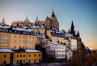 Stockholm cityscape view, old town.