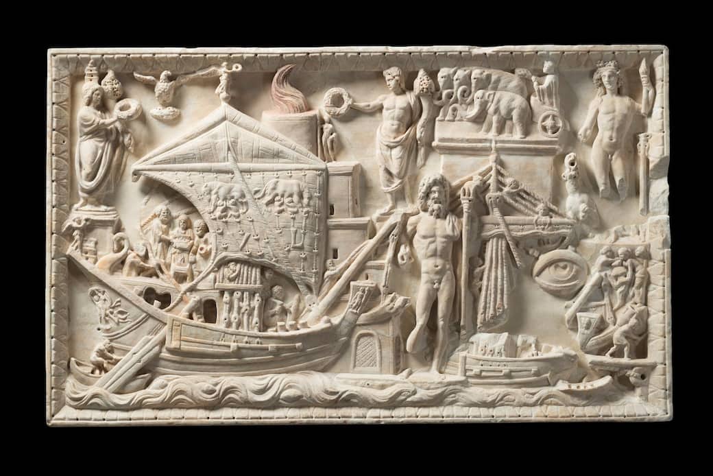 Portus Relief, Roman, Imperial Period (2nd–3rd century AD), marble. Torlonia Collection, Rome. © Fondazione Torlonia. Photo by Lorenzo De Masi