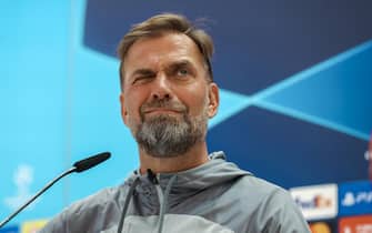epa10522840 Liverpool's head coach Jurgen Klopp takes part in a press conference in Madrid, central Spain, 14 March 2023. Liverpool will face Real Madrid in their UEFA Champions League round of 16 second leg soccer match on 15 March 2023.  EPA/Kiko Huesca