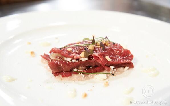 Millefoglie di carpaccio e Castelmagno