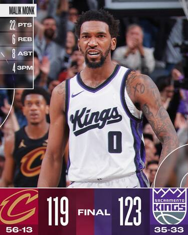 SACRAMENTO KINGS-CLEVELAND CAVALIERS 123-119