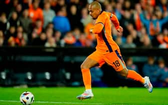 Donyell Malen Right Winger of Netherland and Borussia Dortmund in action during the international friendly match between Netherlands and Iceland at De Kuip on June 10, 2024 in Rotterdam, Netherlands. (Photo by Jose Breton/Pics Action/NurPhoto via Getty Images)