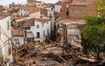 An affected area on October 30, 2024, in Letur, Albacete, Castilla-La Mancha (Spain). A total of 133 personnel from different emergency groups are working in the Albacete town of Letur, devastated after heavy rains. At least six people are missing as a result of the DANA.Photo by Víctor Fernandez/Europa Press/ABACAPRESS.COM