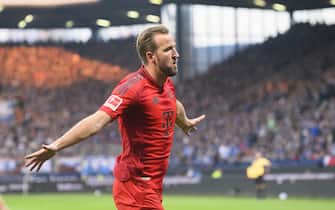 Jubel Harry KANE (M) nach seinem Tor zum 0:3,   
Fussball 1. Bundesliga, 8. Spieltag, VfL Bochum (BO) - FC Bayern Muenchen (M), am 27.10.2024 in Bochum/ Deutschland. 
#DFL regulations prohibit any use of photographs as image sequences and/or quasi-video #