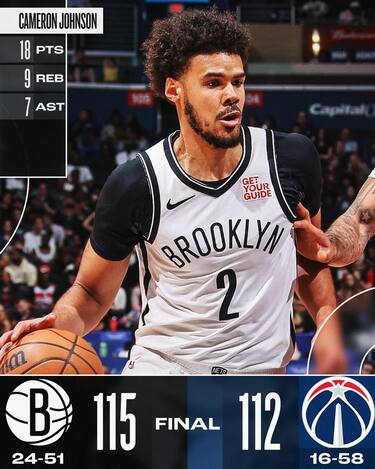 WASHINGTON WIZARDS-BROOKLYN NETS 112-115