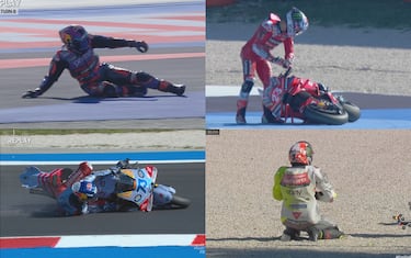Otto piloti a terra, quante cadute a Misano