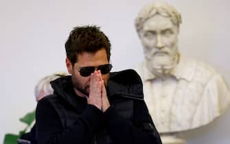 Enrico Papi, alla camera ardente di Maurizio Costanzo allestita presso la Sala della Protomoteca in Campidoglio, Roma, 26 febbraio 2023
ANSA/FABIO FRUSTACI
