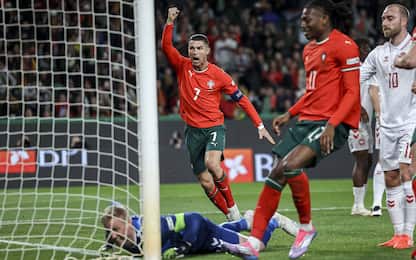 Lisbon,Portugal,March 23rd,2025: Cristiano Ronaldo (7 Portugal) in actiong celebrating Portugal first goal during the UEFA Nations League football match between Portugal vs Denmark at Estadio Jose Alvalade on March 23rd, 2025 (Joao Bravo SPP) PUBLICATIONxNOTxINxBRAxMEX Copyright: xJoaoxBravoxx xSPPx spp-en-JoBr-JBF-2401
