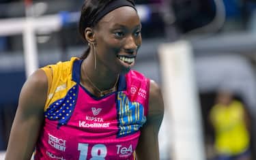 Paola Egonu (Allianz VV Milano)  during  Allianz Vero Volley Milano vs Fenerbahce Open Istanbul, CEV Champions League Women volleyball match in Milan, Italy, March 12 2024